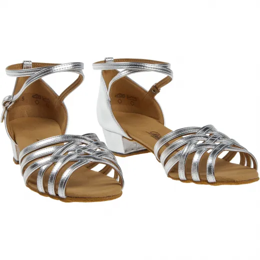 Diamant 008-035-013 silber Damen Tanzschuhe 008-035-013 mit 2,8cm Absatz Inkl. Mc-Tanz Aufraubürste