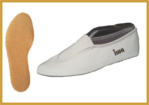 IWA 200 Gymnastikschuhe Leder   Modell 200 weiss und schwarz