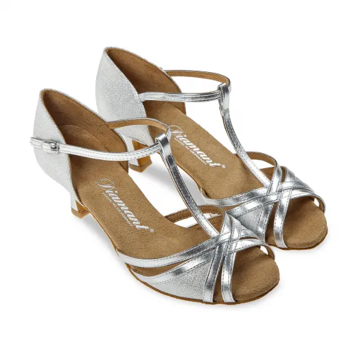 Diamant 205-077-045 Latein Tanzschuhe 205-077-045 silber mit 5cm Absatz