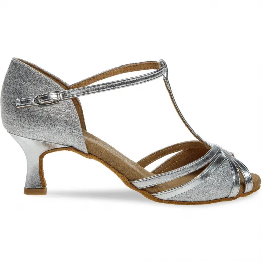 Diamant 205-077-045 Latein Tanzschuhe 205-077-045 silber mit 5cm Absatz