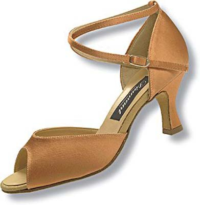 Satin Bronze Diamant Damen Tanzschuhe 017-087-087 6,5 cm Flare Absatz 