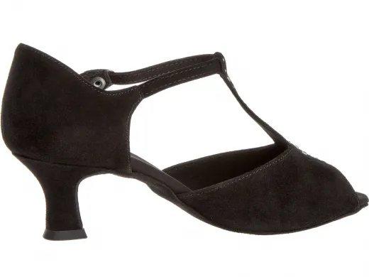 Diamant 010-064-101 Damen Tanzschuhe schwarz mit Strass Steinen und 5cm Absatz Inkl. Mc-Tanz Aufraubürste Restposten