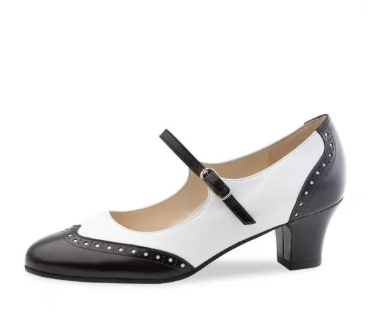Werner Kern Damen Tanzschuhe Emma mit 4,5cm Absatz schwarz/weiss
