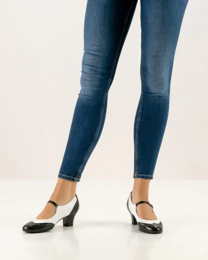 Werner Kern Damen Tanzschuhe Emma mit 4,5cm Absatz schwarz/weiss