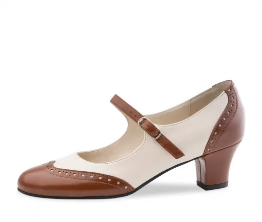 Werner Kern Damen Tanzschuhe Emma mit 4,5cm Absatz creme braun