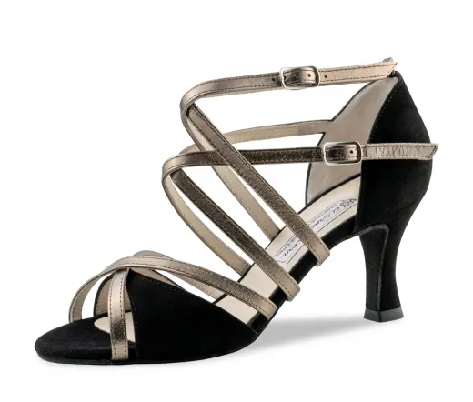 Werner Kern Eva Tanzschuhe Eva Samtziege schwarz chevro antik 6,5cm Absatz