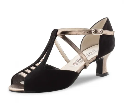 Werner Kern Damen Tanzschuhe Werner Kern Holly schwarz chevro Antik mit 5,5cm Absatz