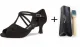 Diamant 182-077-001 schwarzer Damen Tanzschuhe 182-077-001 mit 5cm Absatz Inkl. Mc-Tanz Aufraubürste Restposten
