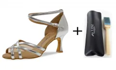 Diamant 035-087-013 silber Damen Tanzschuhe 035-087-013 mit 6,5cm Absatz Inkl. Mc-Tanz Aufraubürste