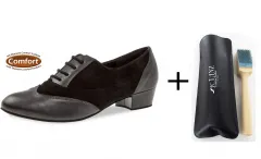 Diamant Trainer Schnürrtanzschuhe Tanzschuhe 063-029-070 schwarz mit 2,8cm Absatz Inkl. Mc-Tanz Aufraubürste