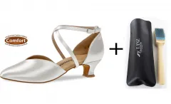 Diamant Brautschuhe Standard Tanzschuhe 107-013-092 defekt Gr.6 weiss Inkl. Mc-Tanz Aufraubürste