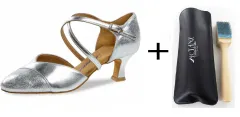Diamant 161-068-505 Latein Tanzschuhe 161-068-505 silber Antik mit 5cm Absatz Inkl. Mc-Tanz Aufraubürste