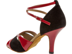 Latein Damen Diamant Tanzschuhe 141-058-400 rot / schwarz Inkl. Mc-Tanz Aufraubürste
