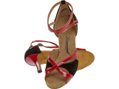 Latein Damen Diamant Tanzschuhe 141-058-400 rot / schwarz Inkl. Mc-Tanz Aufraubürste