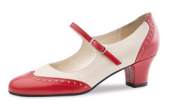 Werner Kern Damen Tanzschuhe Emma mit 4,5cm Absatz creme/rot Restposten