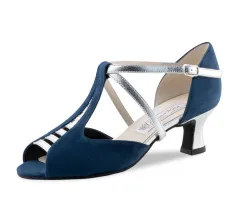 Werner Kern Damen Tanzschuhe Holly blau silber mit 5,5cm Absatz